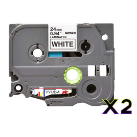 2 x Compatible Brother TZe251 Black on White Label Tape TZe-251